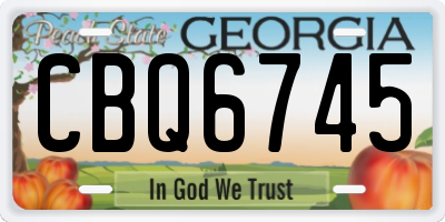 GA license plate CBQ6745