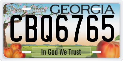 GA license plate CBQ6765