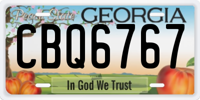 GA license plate CBQ6767