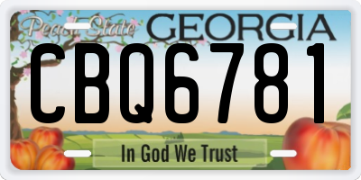 GA license plate CBQ6781