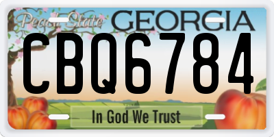 GA license plate CBQ6784