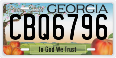 GA license plate CBQ6796
