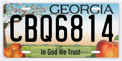 GA license plate CBQ6814
