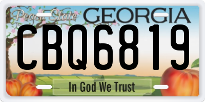 GA license plate CBQ6819
