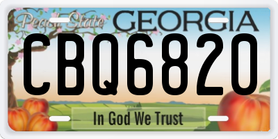 GA license plate CBQ6820