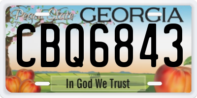 GA license plate CBQ6843