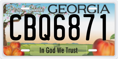 GA license plate CBQ6871