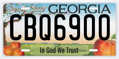 GA license plate CBQ6900