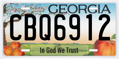 GA license plate CBQ6912