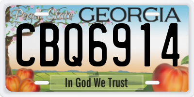 GA license plate CBQ6914