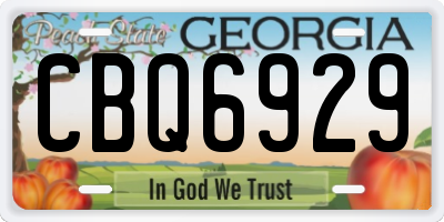 GA license plate CBQ6929
