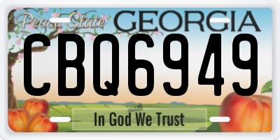 GA license plate CBQ6949