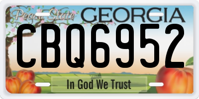 GA license plate CBQ6952