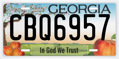 GA license plate CBQ6957