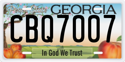 GA license plate CBQ7007