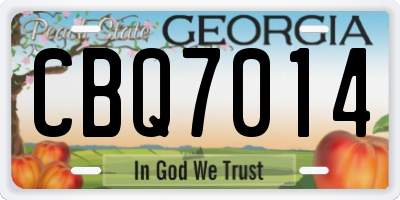 GA license plate CBQ7014
