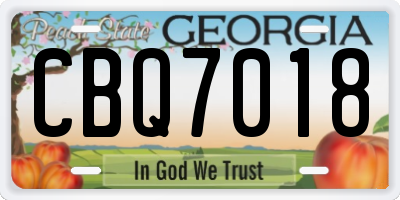 GA license plate CBQ7018