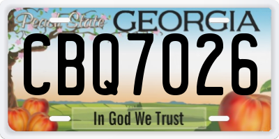 GA license plate CBQ7026