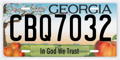 GA license plate CBQ7032