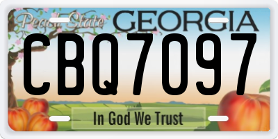 GA license plate CBQ7097