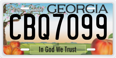 GA license plate CBQ7099