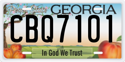 GA license plate CBQ7101