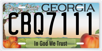 GA license plate CBQ7111