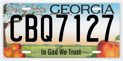 GA license plate CBQ7127