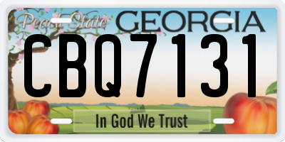 GA license plate CBQ7131