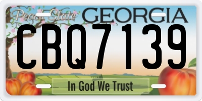 GA license plate CBQ7139