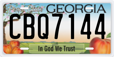 GA license plate CBQ7144