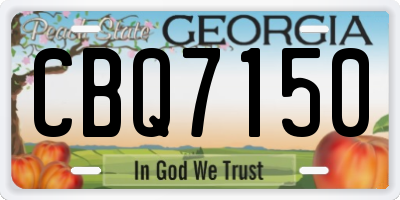 GA license plate CBQ7150