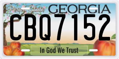 GA license plate CBQ7152