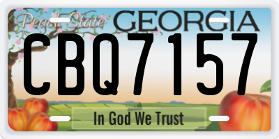 GA license plate CBQ7157