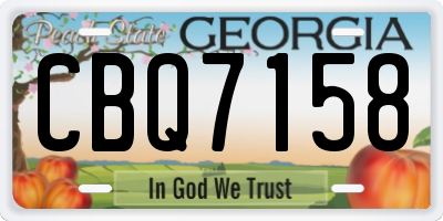 GA license plate CBQ7158