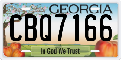 GA license plate CBQ7166