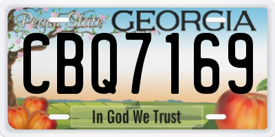 GA license plate CBQ7169