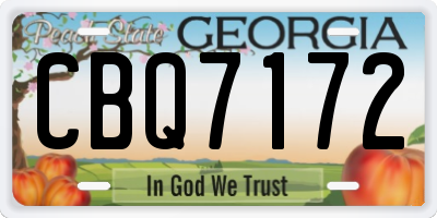 GA license plate CBQ7172