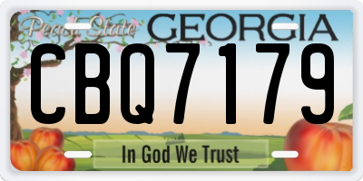 GA license plate CBQ7179