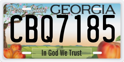 GA license plate CBQ7185