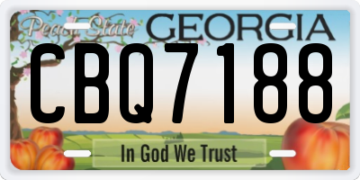 GA license plate CBQ7188