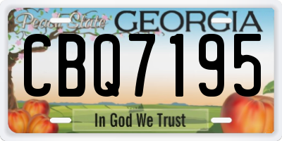 GA license plate CBQ7195