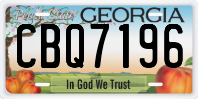 GA license plate CBQ7196