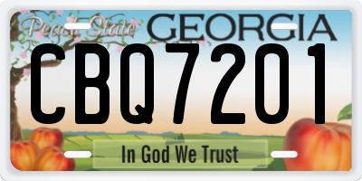 GA license plate CBQ7201