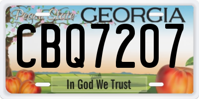 GA license plate CBQ7207