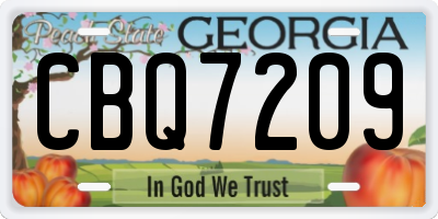 GA license plate CBQ7209