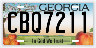 GA license plate CBQ7211