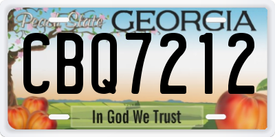 GA license plate CBQ7212