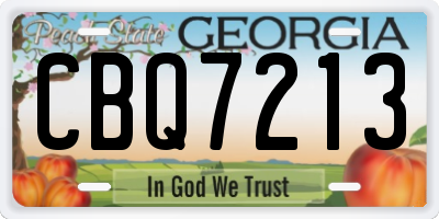 GA license plate CBQ7213