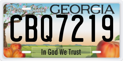 GA license plate CBQ7219